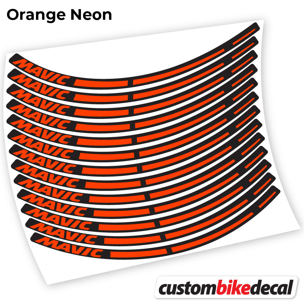 Adesivi Cerchi MTB Mavic in vinile - Arancione Neon