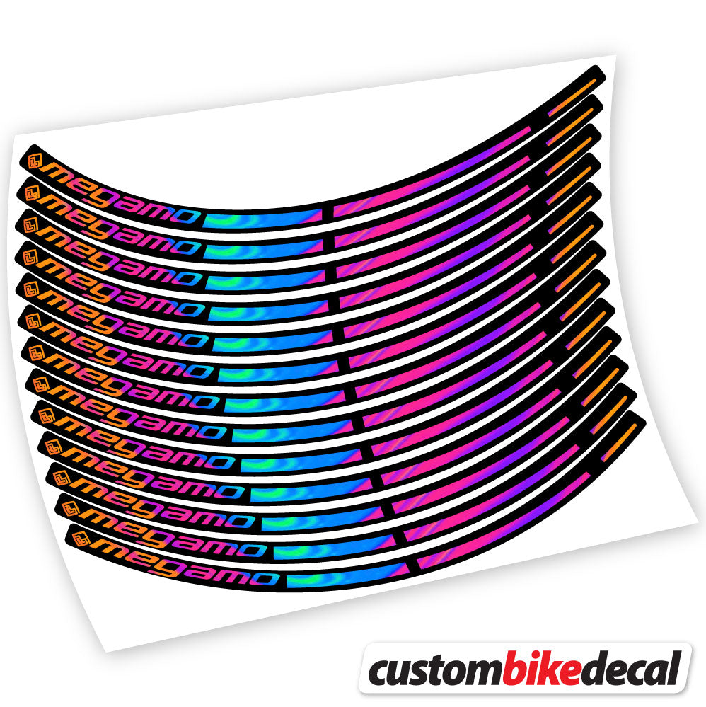 Adesivi Cerchi MTB Megamo in vinile - Arcobaleno Psichedelico