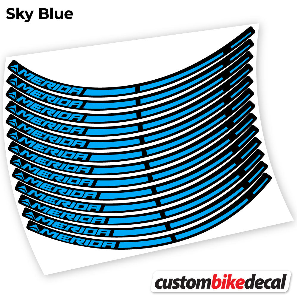 Adesivi Cerchi MTB Merida in vinile - Azzurro Cielo