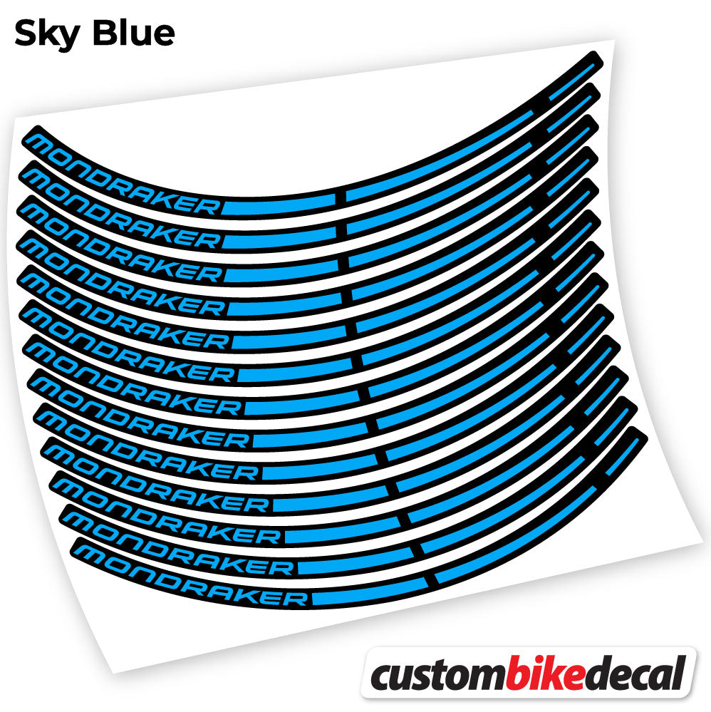 Adesivi Cerchi MTB Mondraker 29" in vinile - Azzurro Cielo