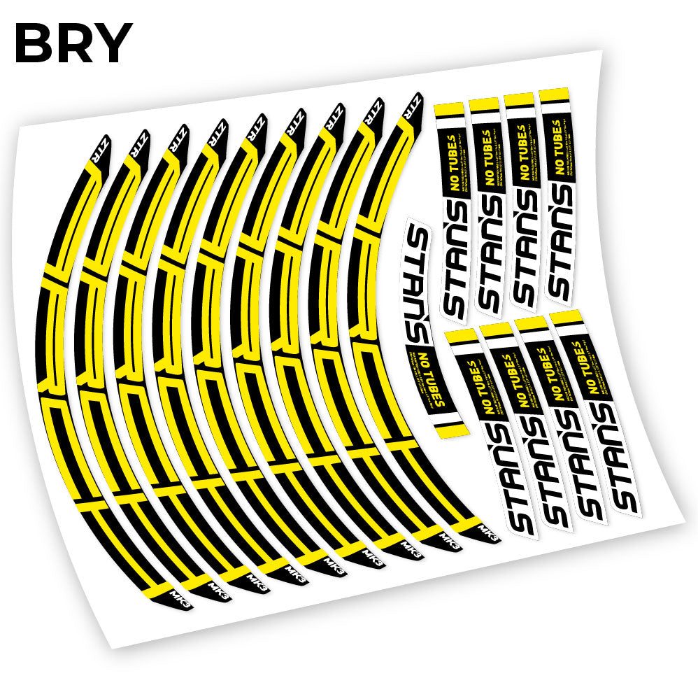Adesivi Cerchi MTB Notubes ZTR Arch MK3 2018 in vinile - Giallo