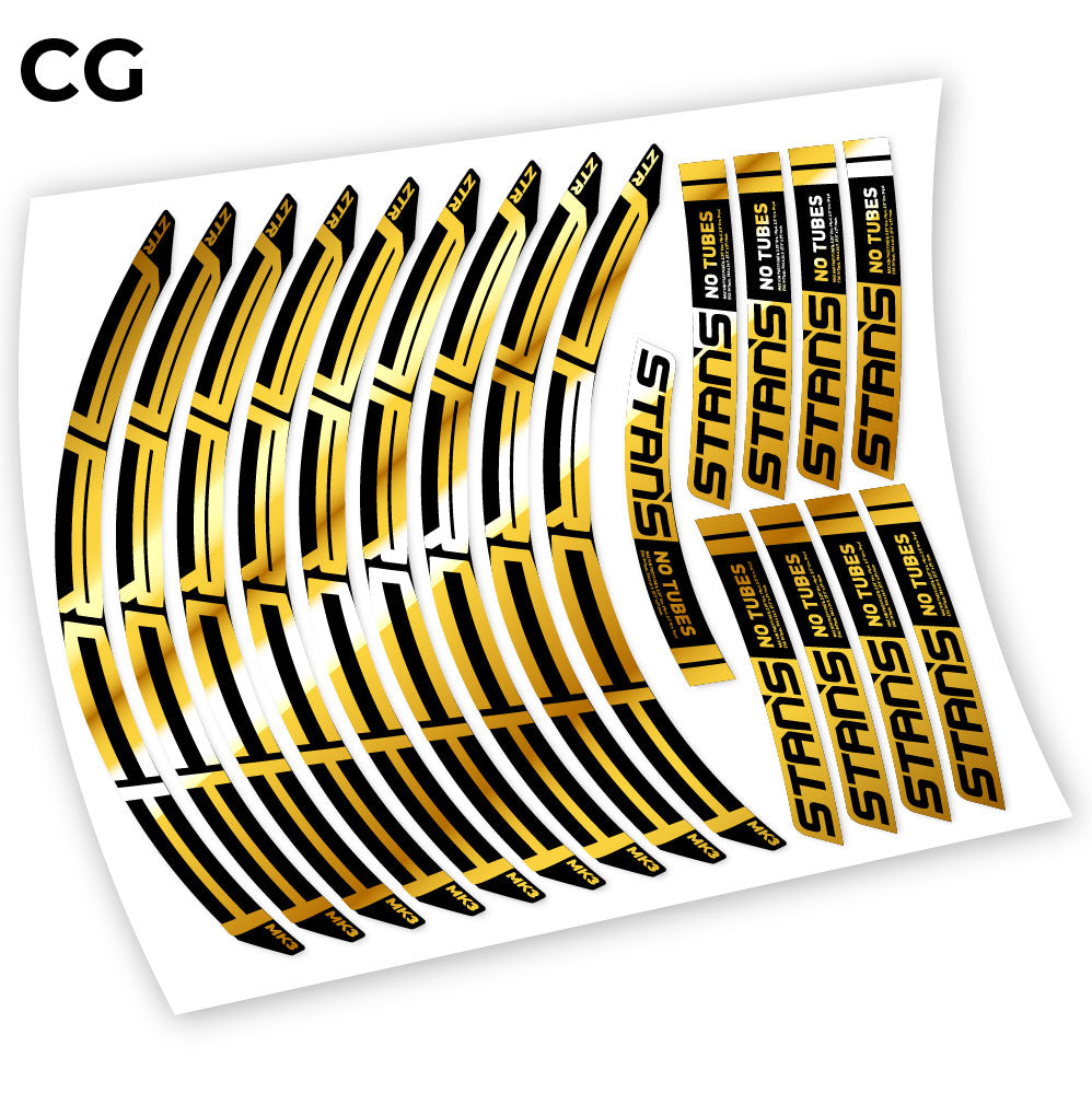 Adesivi Cerchi MTB Notubes ZTR Arch MK3 2018 in vinile - Oro Cromato