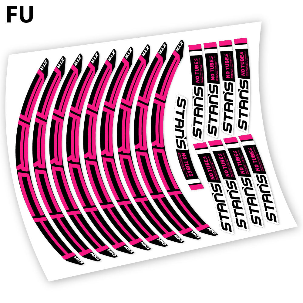 Adesivi Cerchi MTB Notubes ZTR Arch MK3 2018 in vinile - Fucsia