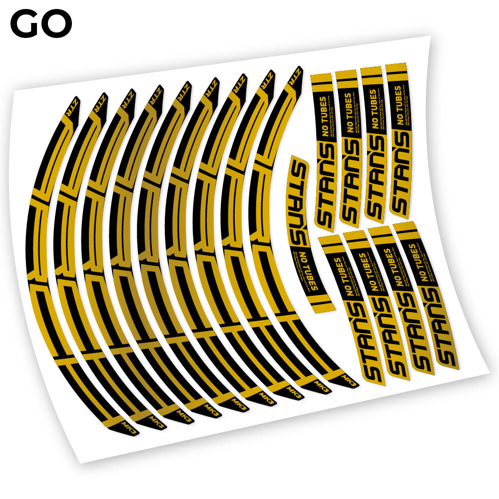 Adesivi Cerchi MTB Notubes ZTR Arch MK3 2018 in vinile - Oro