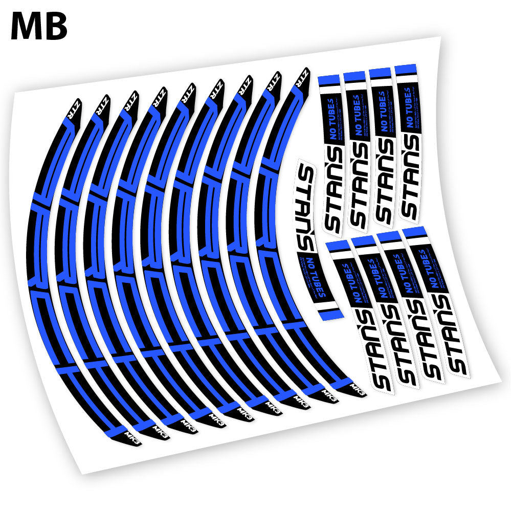 Adesivi Cerchi MTB Notubes ZTR Arch MK3 2018 in vinile - Blu Medio