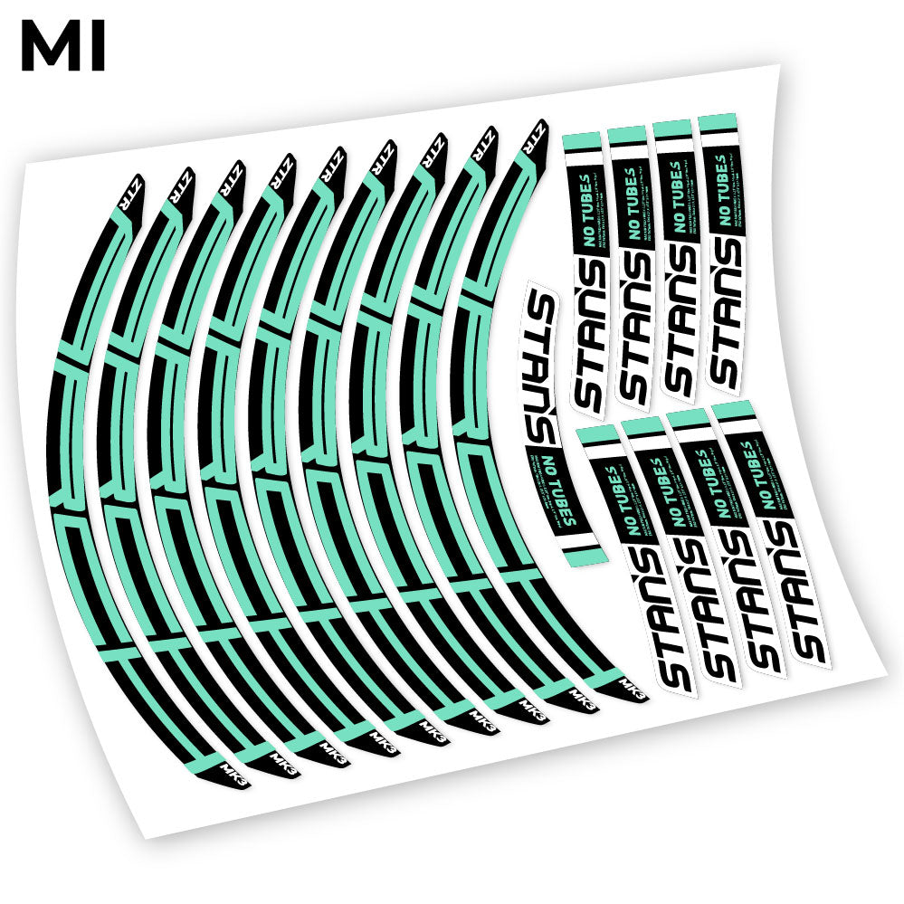 Adesivi Cerchi MTB Notubes ZTR Arch MK3 2018 in vinile - Verde Menta