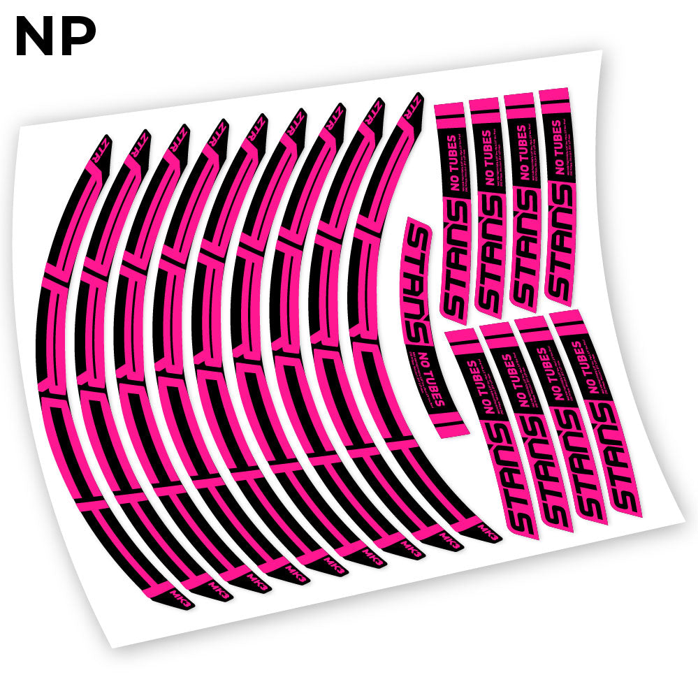 Adesivi Cerchi MTB Notubes ZTR Arch MK3 2018 in vinile - Rosa Neon