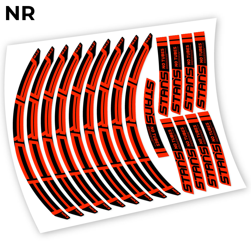 Adesivi Cerchi MTB Notubes ZTR Arch MK3 2018 in vinile - Rosso Neon
