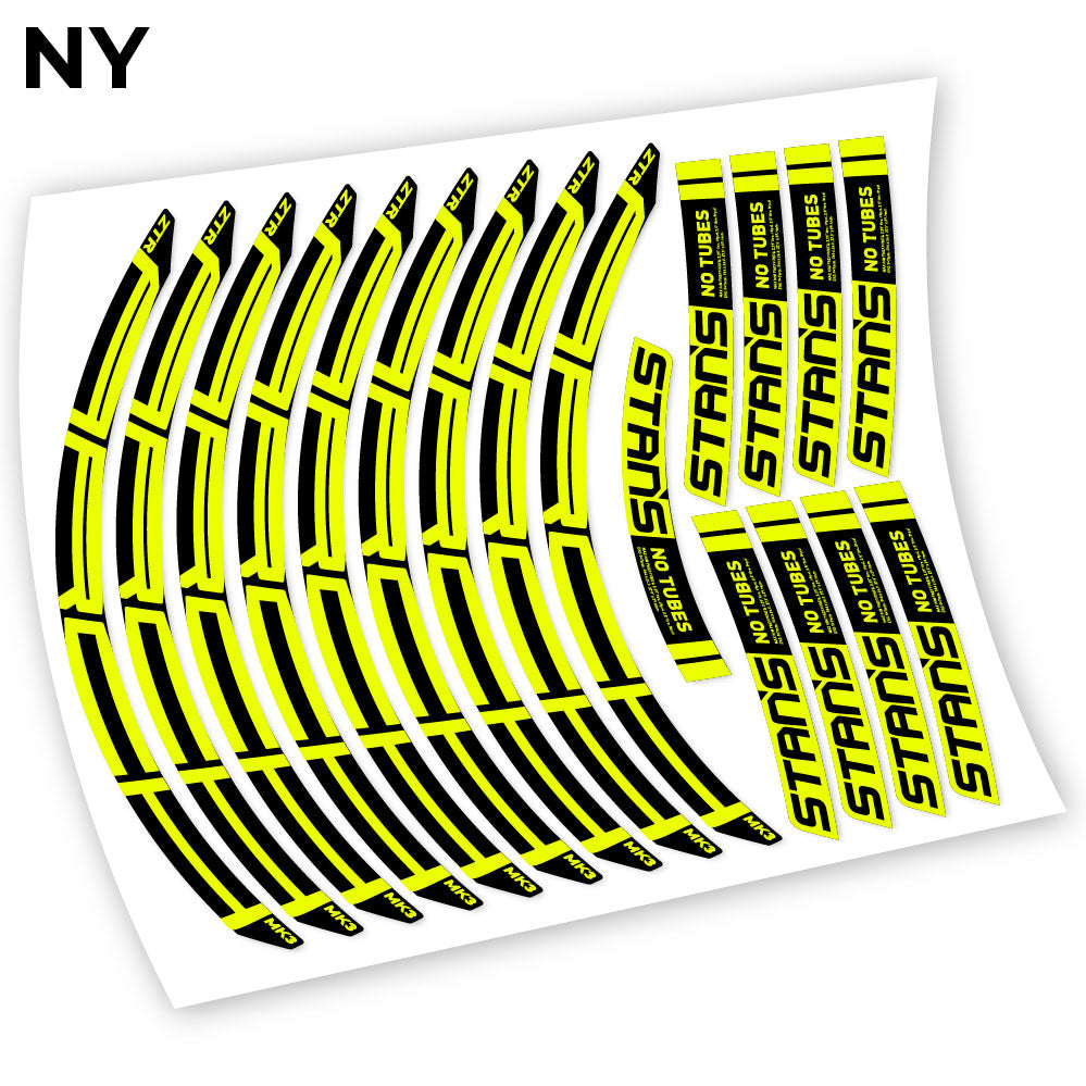 Adesivi Cerchi MTB Notubes ZTR Arch MK3 2018 in vinile - Giallo Neon