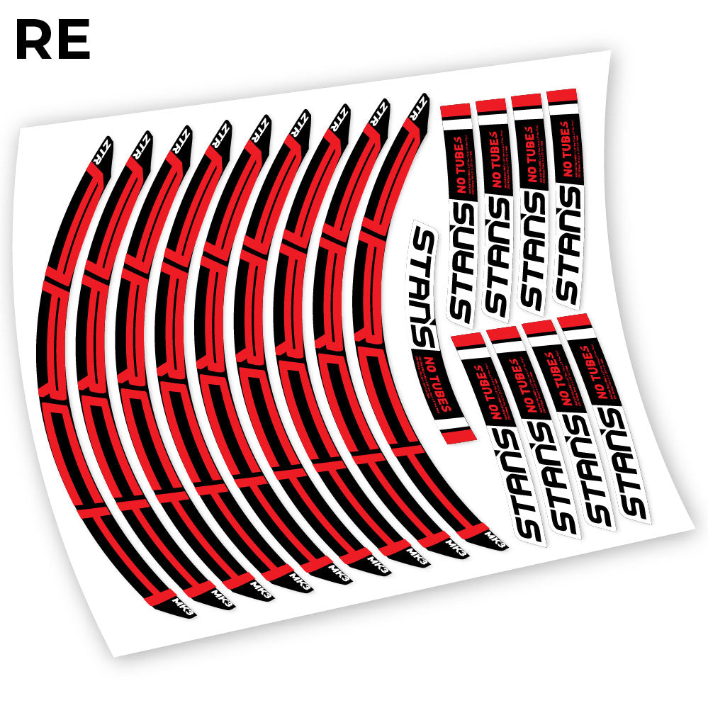 Adesivi Cerchi MTB Notubes ZTR Arch MK3 2018 in vinile - Rosso