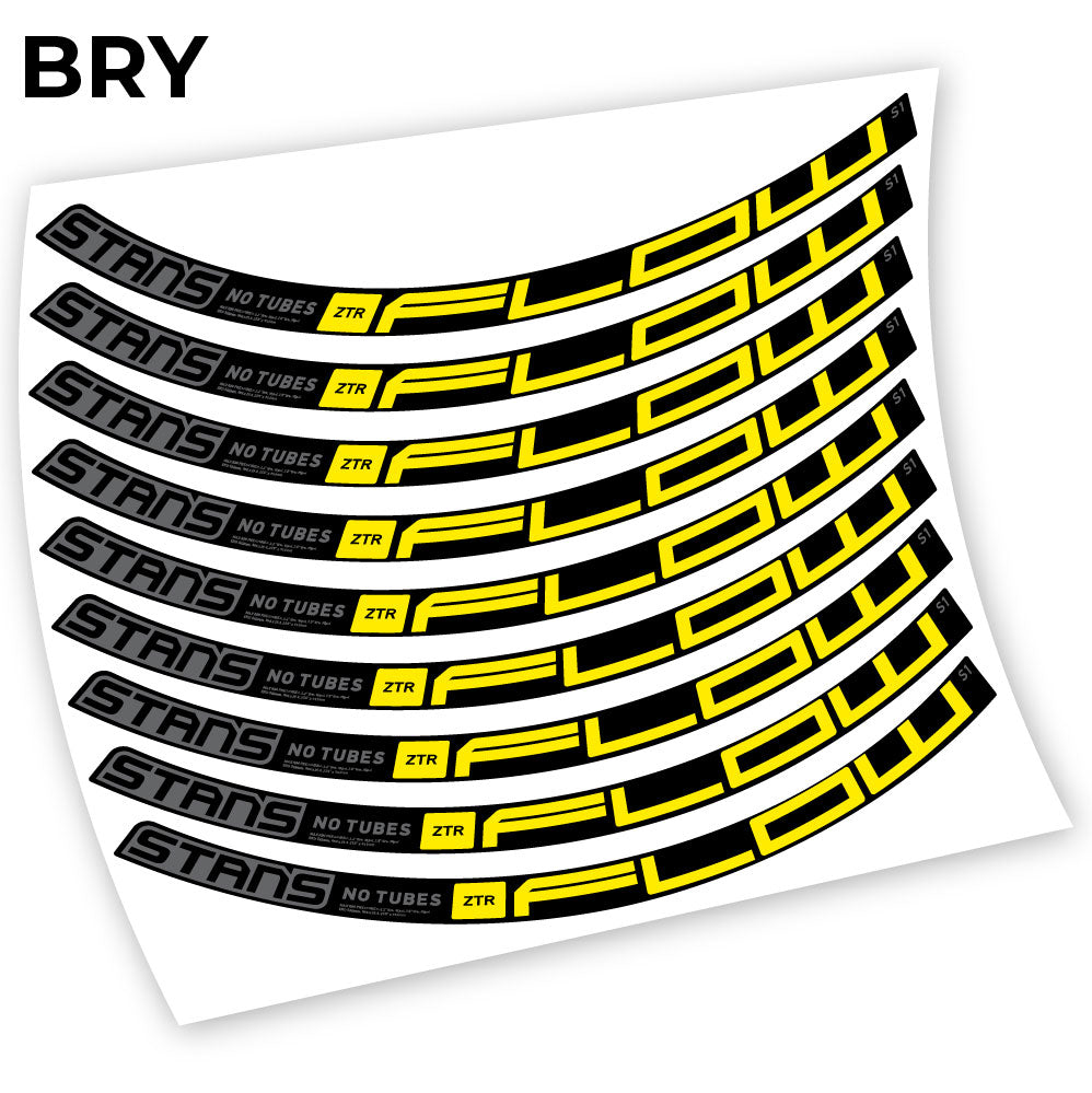 Adesivi Cerchi MTB Stans Notubes ZTR Flow S1 2020 Bikes in vinile - Giallo
