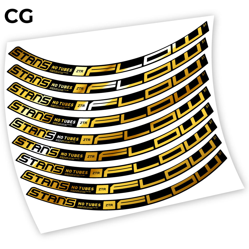 Adesivi Cerchi MTB Stans Notubes ZTR Flow S1 2020 Bikes in vinile - Oro Cromato