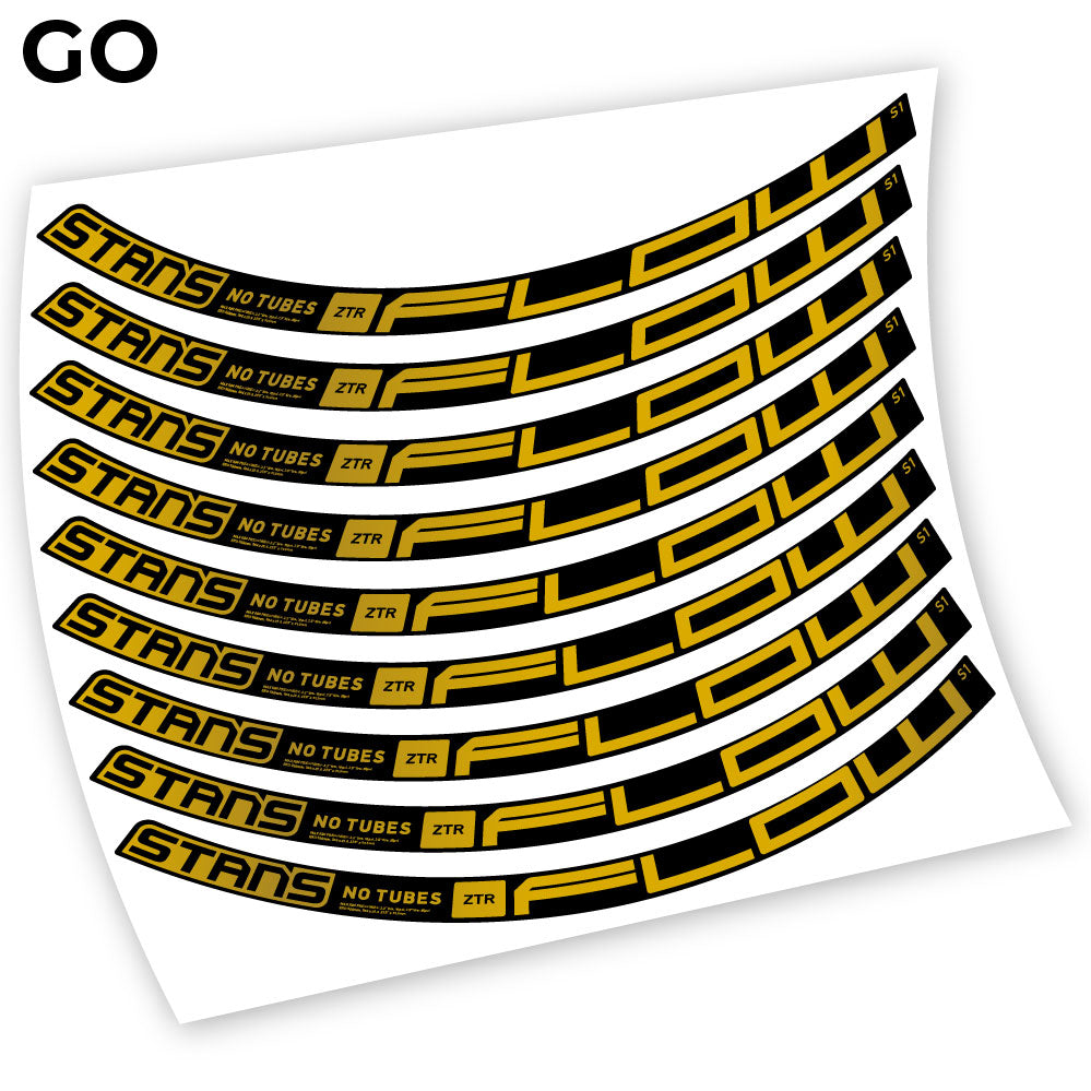 Adesivi Cerchi MTB Stans Notubes ZTR Flow S1 2020 Bikes in vinile - Oro