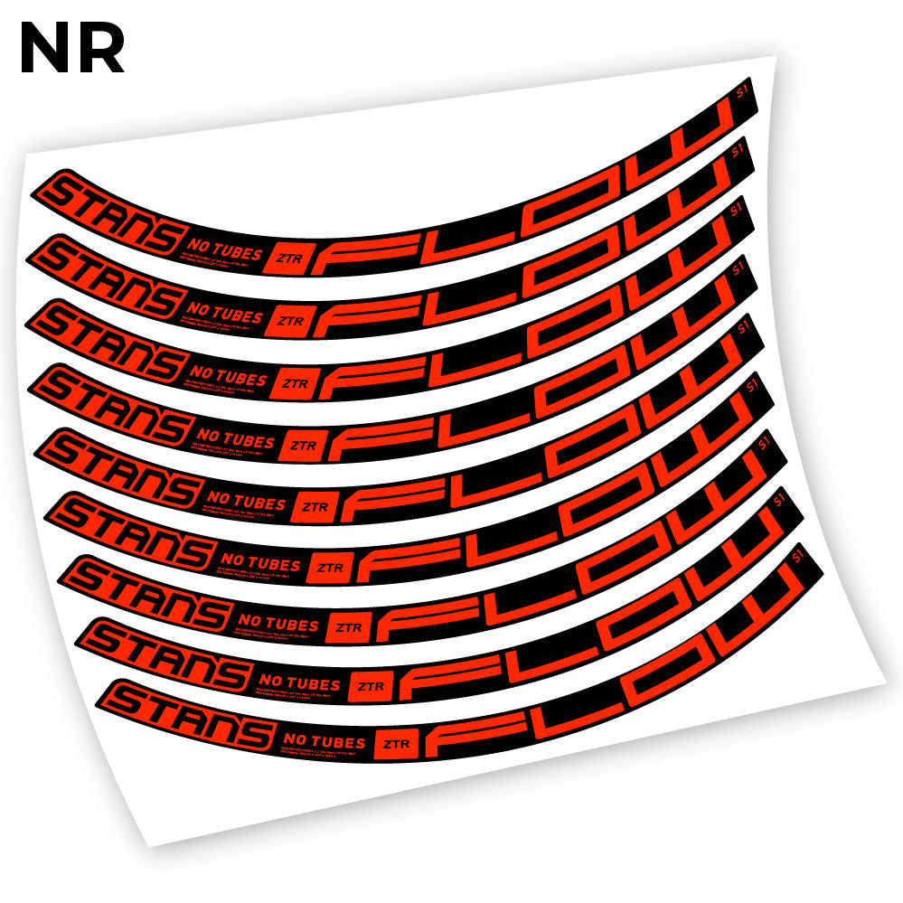 Adesivi Cerchi MTB Stans Notubes ZTR Flow S1 2020 Bikes in vinile - Rosso Neon