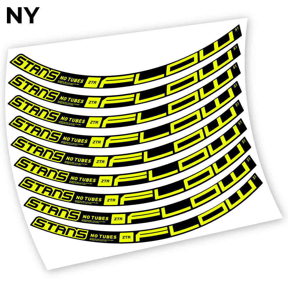 Adesivi Cerchi MTB Stans Notubes ZTR Flow S1 2020 Bikes in vinile - Giallo Neon