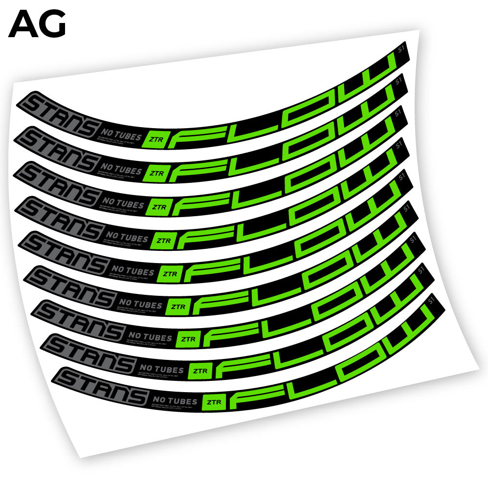 Adesivi Cerchi MTB Stans Notubes ZTR Flow S1 2020 Bikes in vinile - Verde Mela