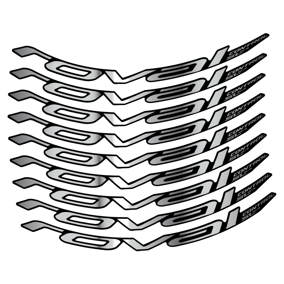 Adesivi Cerchi MTB Roval Control SL 2020 2021 2022 in vinile - Argento Cromato