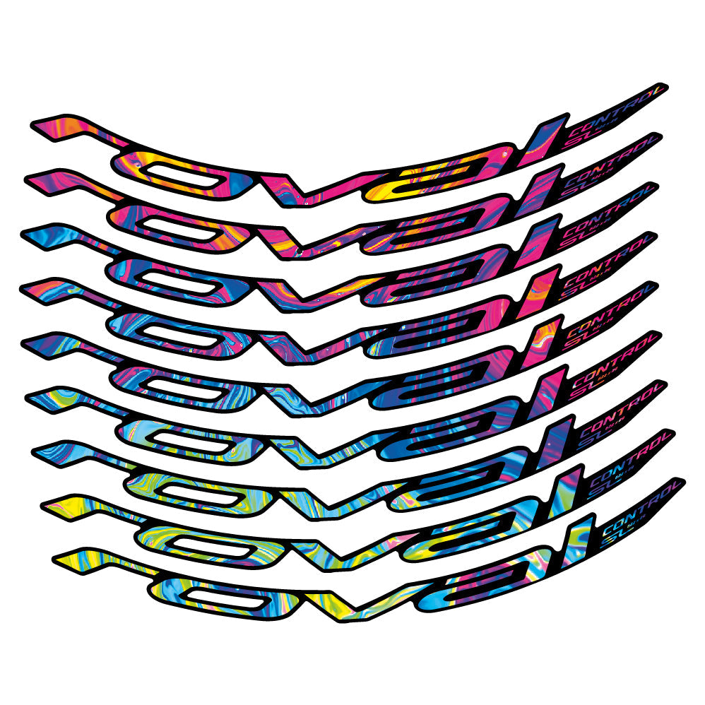 Adesivi Cerchi MTB Roval Control SL 2020 2021 2022 in vinile - Arcobaleno Psichedelico