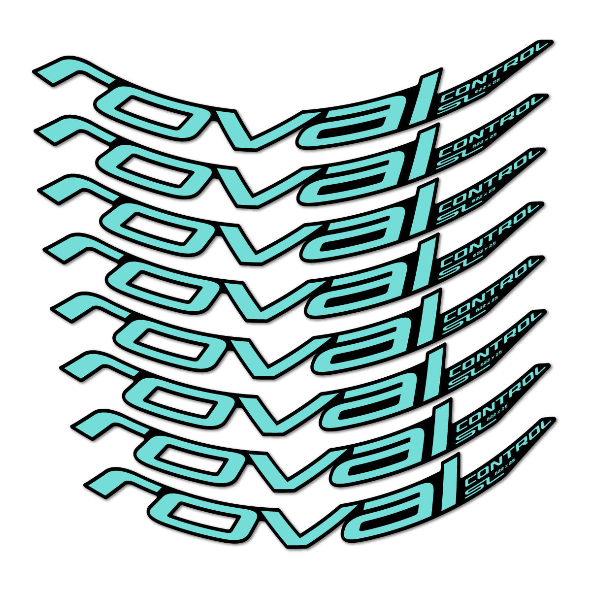 Adesivi Cerchi MTB Roval Control SL v2 2018 29" in vinile - Verde Acqua