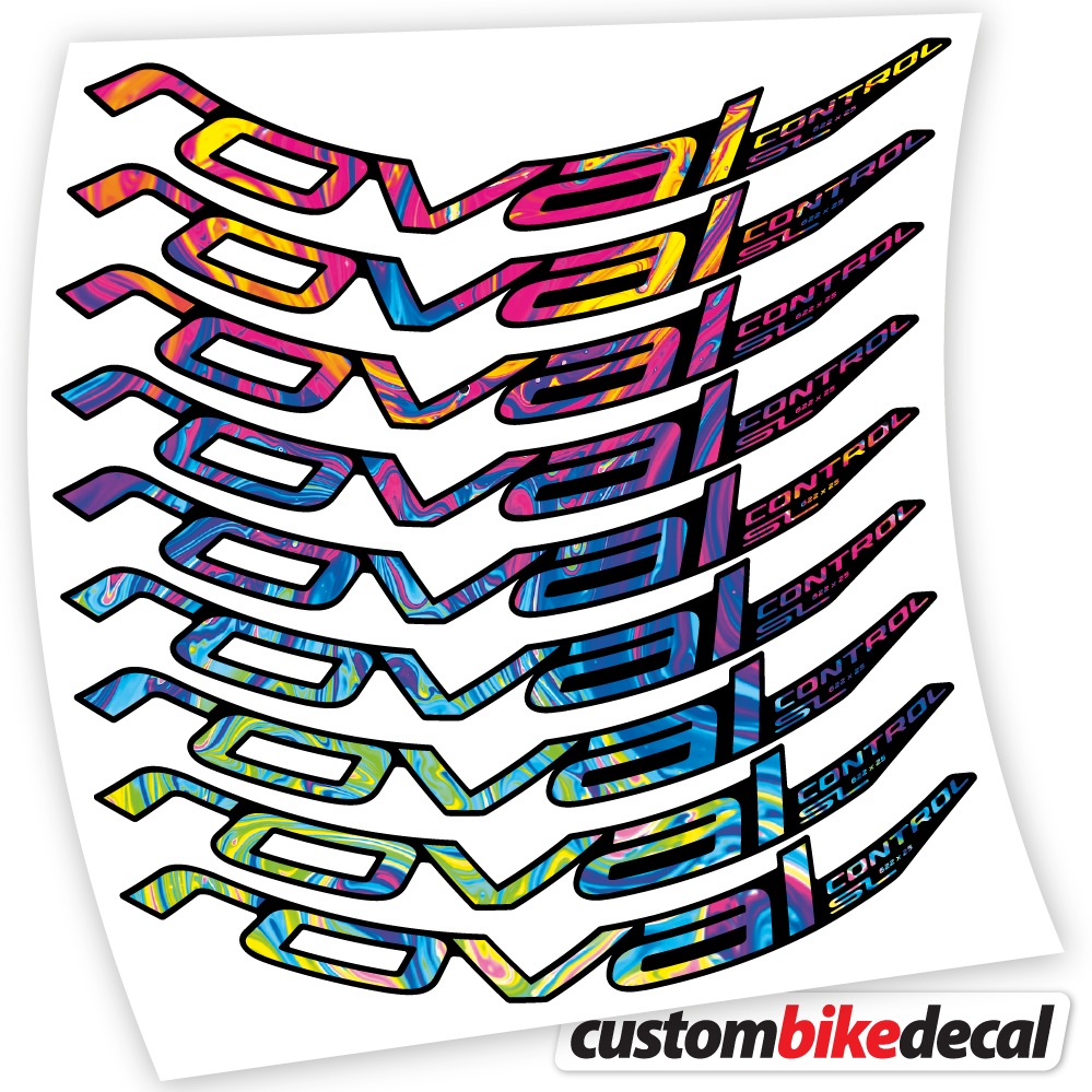 Adesivi Cerchi MTB Roval Control SL 2020 Bikes MTB 29 in vinile - Arcobaleno Psichedelico