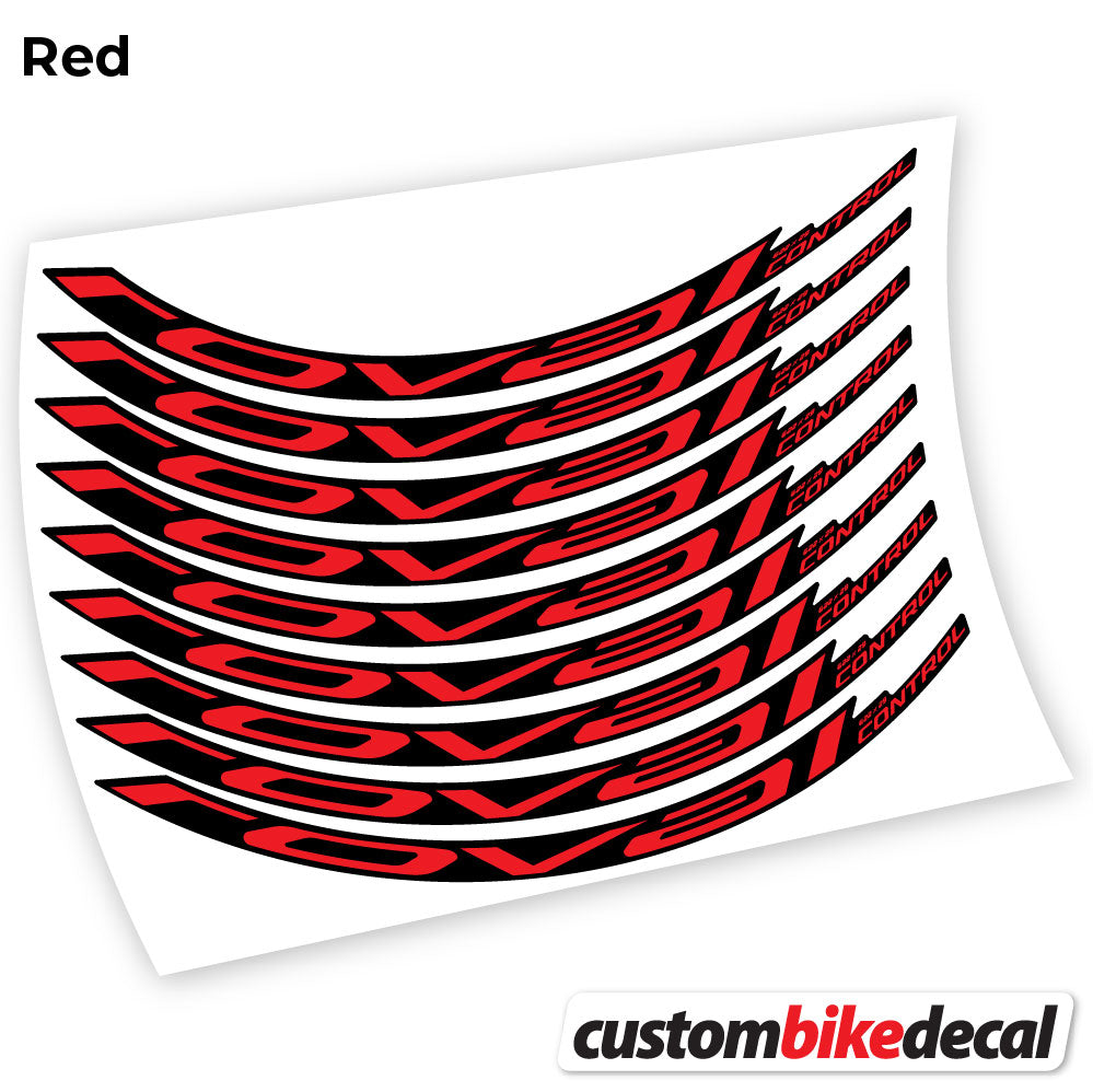 Adesivi Cerchi MTB Roval Control Carbon 2021 in vinile - Rosso