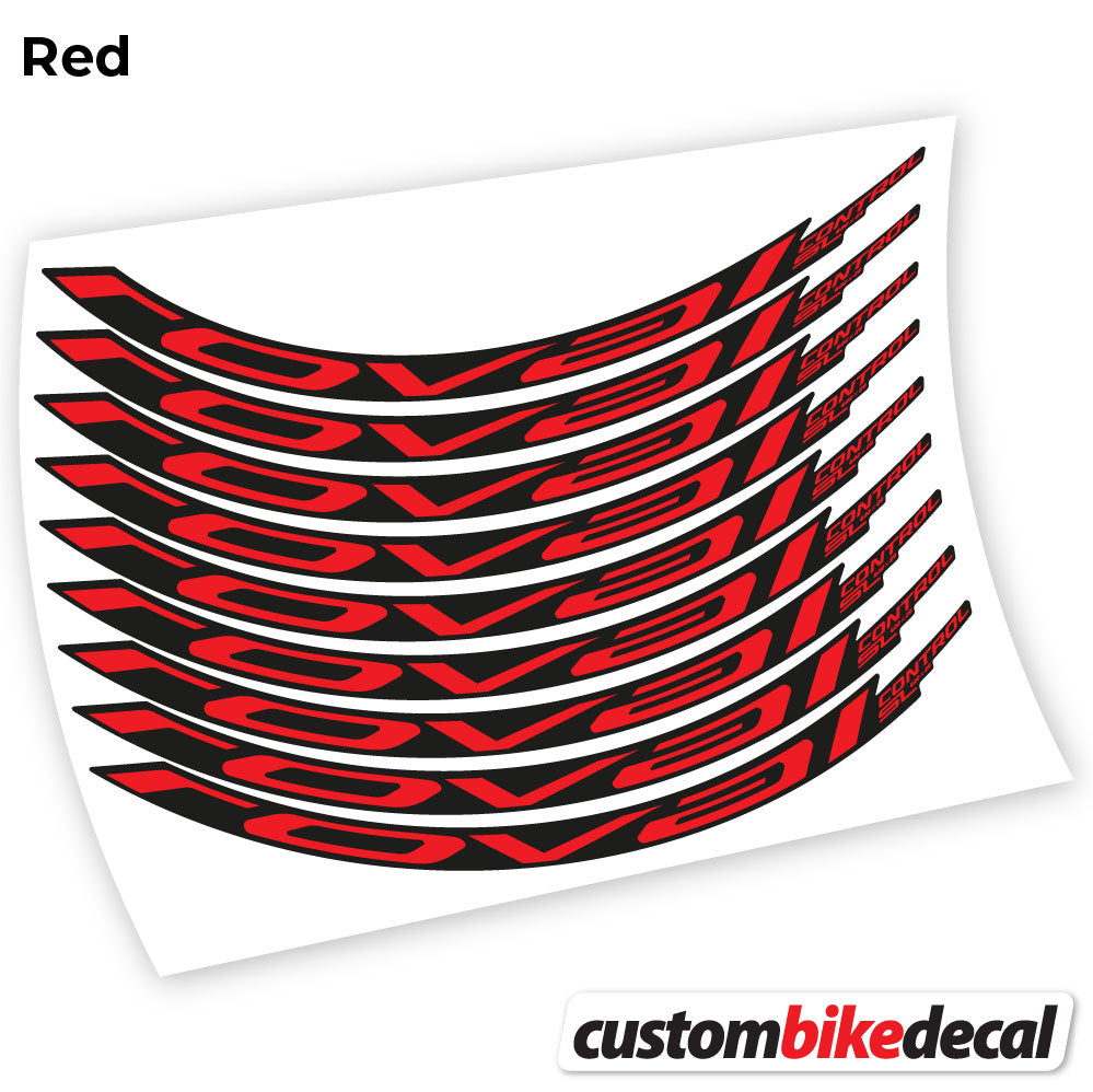 Adesivi Cerchi MTB Roval Control SL 2021 in vinile - Rosso