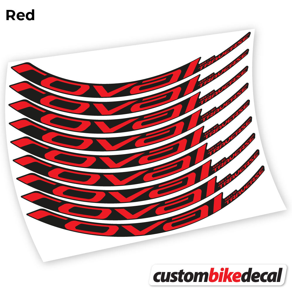 Adesivi Cerchi MTB Roval Traverse Carbon 2021 in vinile - Rosso