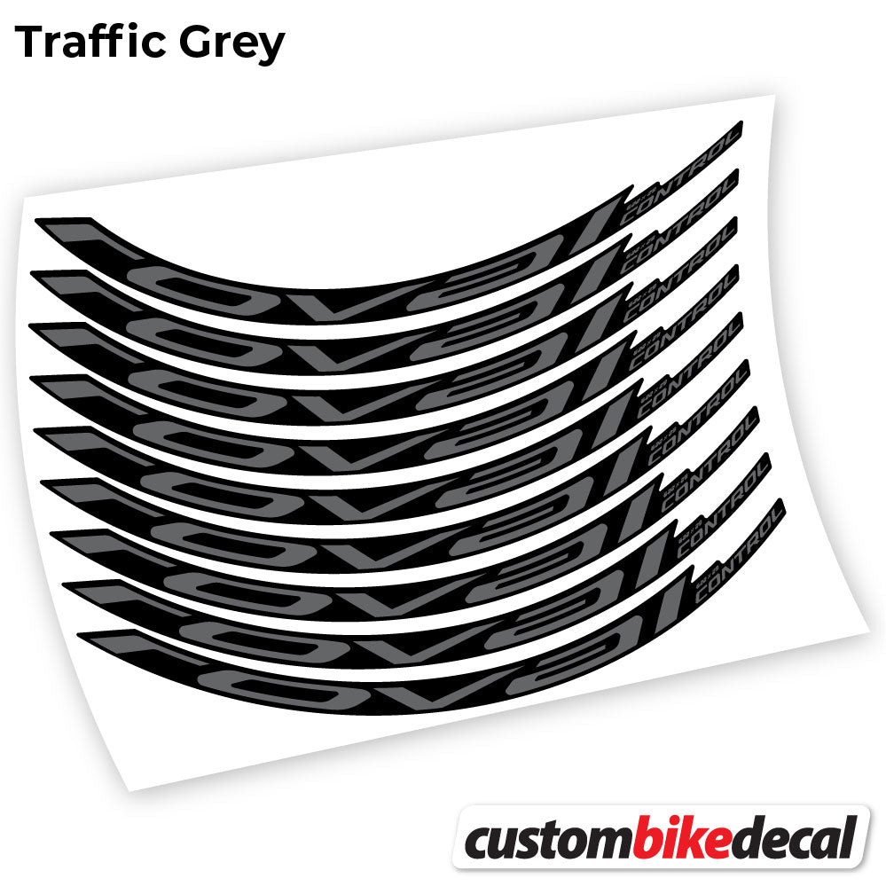 Adesivi Cerchi MTB Roval Control Carbon 2021 in vinile - Grigio Traffico