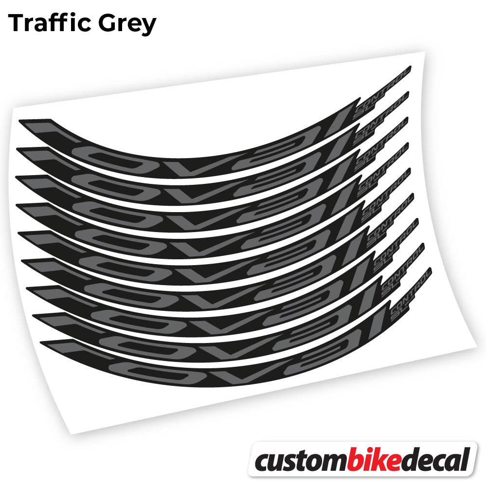 Adesivi Cerchi MTB Roval Control SL 2021 in vinile - Grigio Traffico