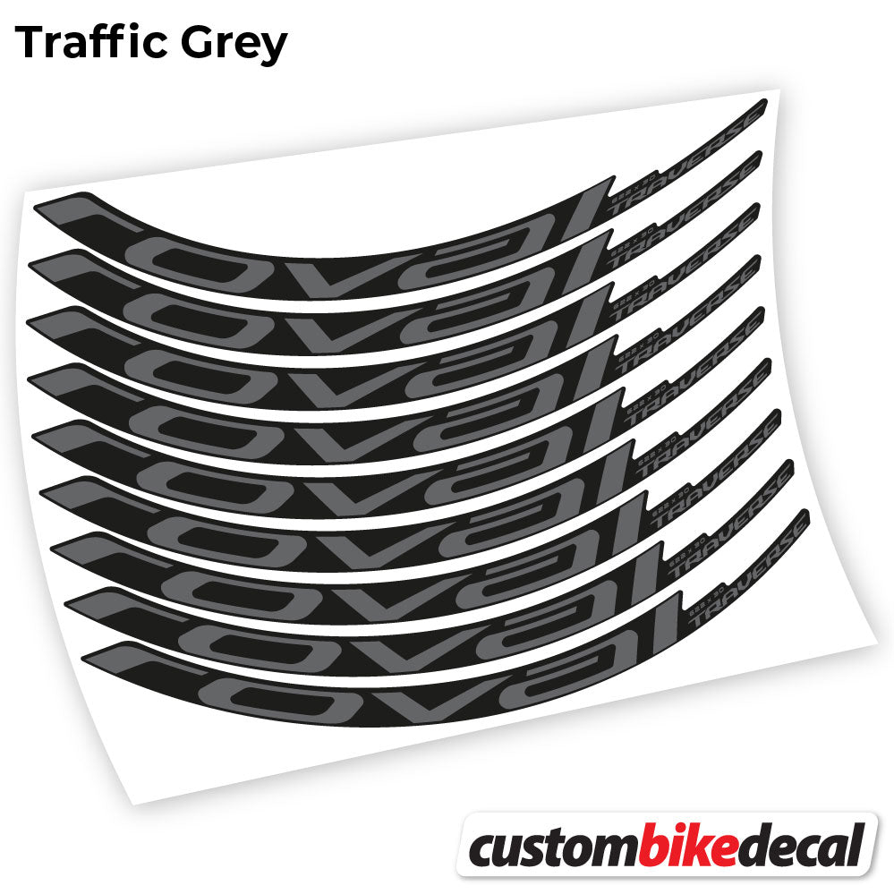 Adesivi Cerchi MTB Roval Traverse Carbon 2021 in vinile - Grigio Traffico