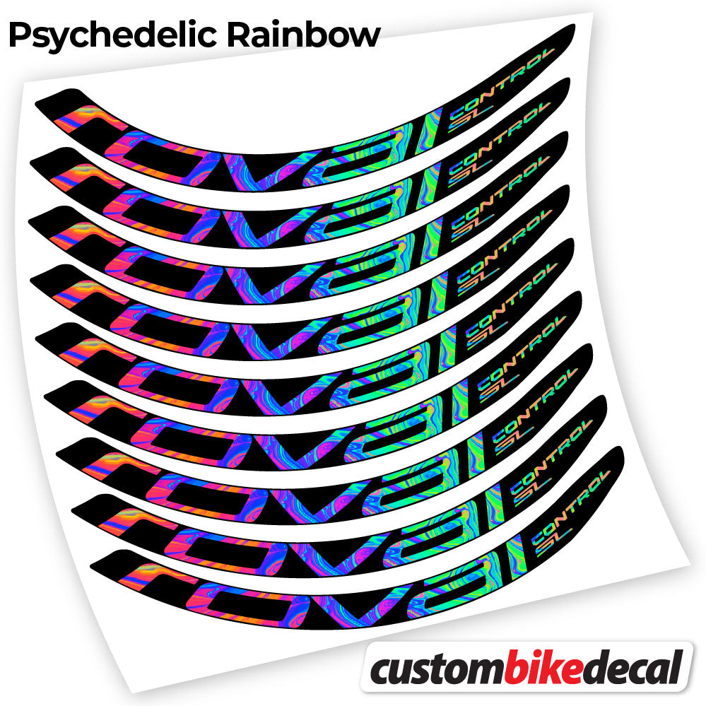 Adesivi Cerchi MTB Roval Control SL in vinile - Arcobaleno Psichedelico