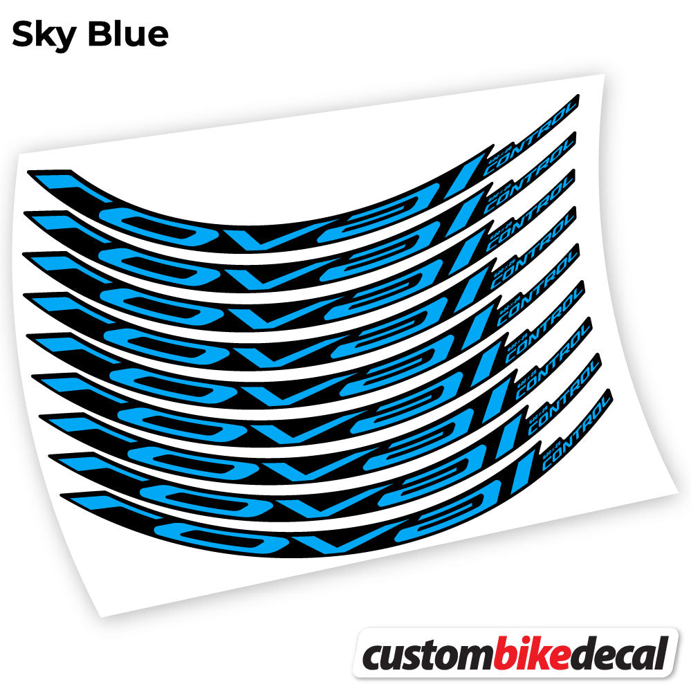 Adesivi Cerchi MTB Roval Control Carbon 2021 in vinile - Azzurro Cielo