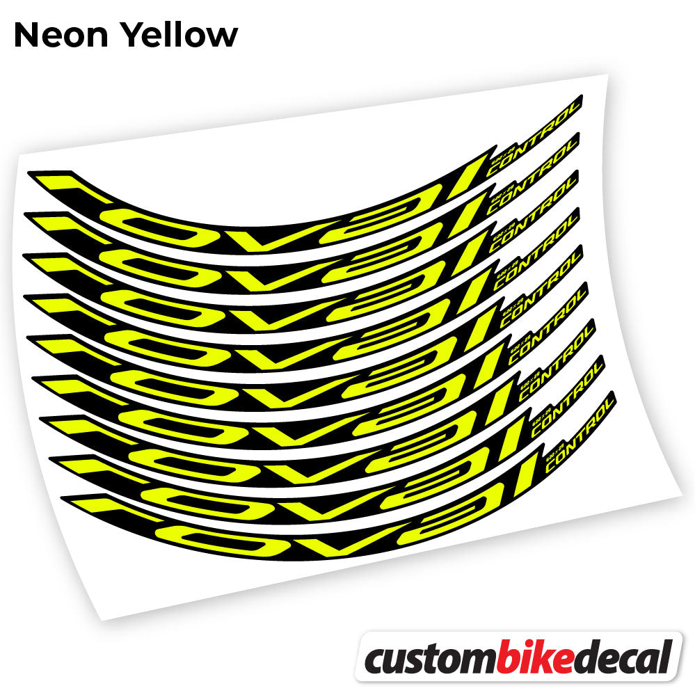 Adesivi Cerchi MTB Roval Control Carbon 2021 in vinile - Giallo Neon