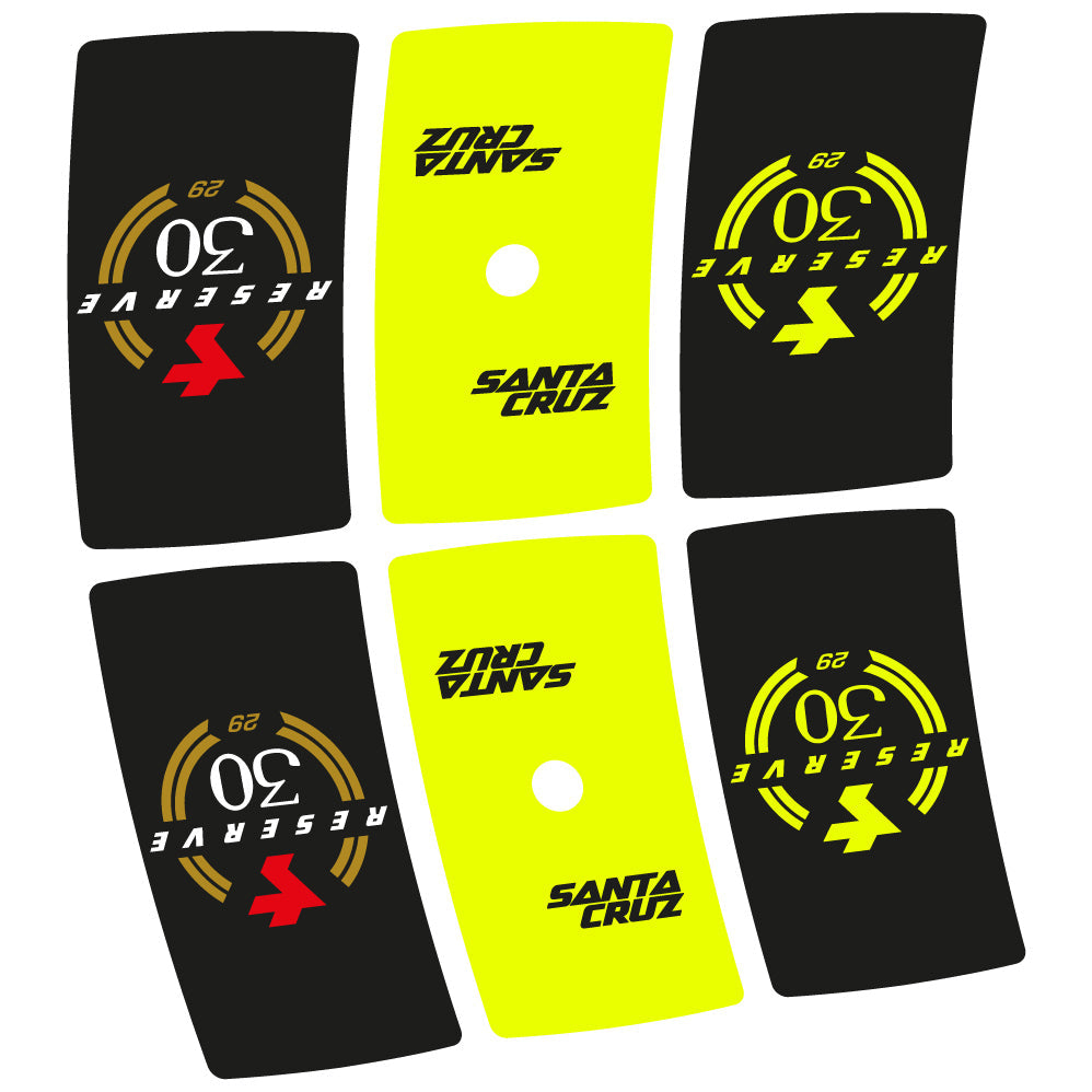 Adesivi Cerchi MTB Santa Cruz Reserve 30 29" in vinile - Giallo Neon