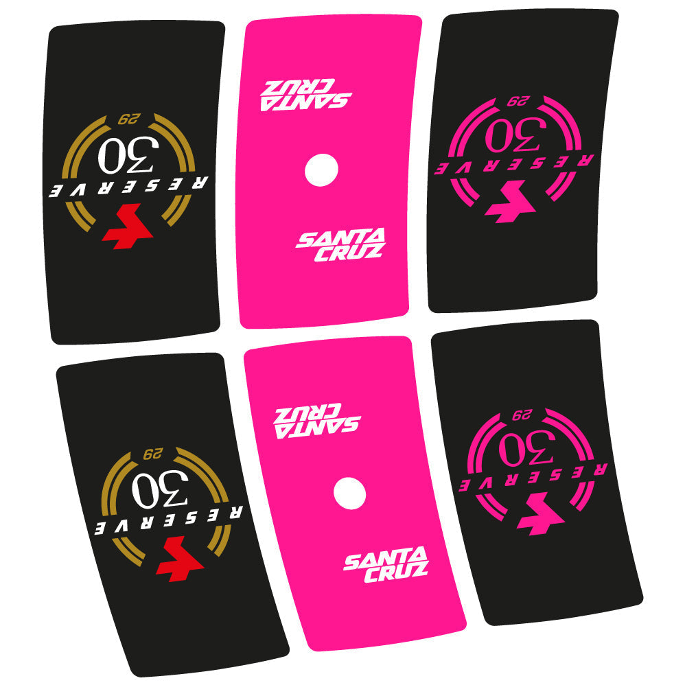 Adesivi Cerchi MTB Santa Cruz Reserve 30 29" in vinile - Rosa Neon
