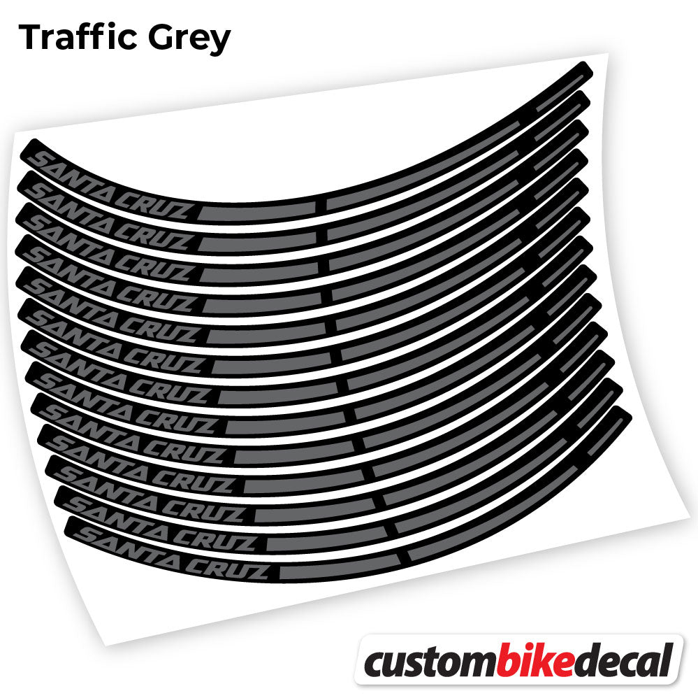 Adesivi Cerchi MTB Santa Cruz Bikes in vinile - Grigio Traffico