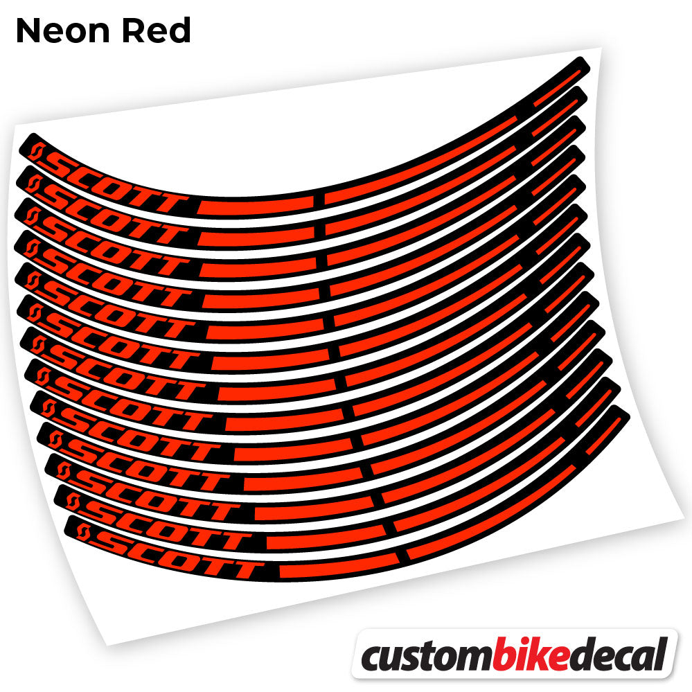 Adesivi Cerchi MTB Scott in vinile - Rosso Neon