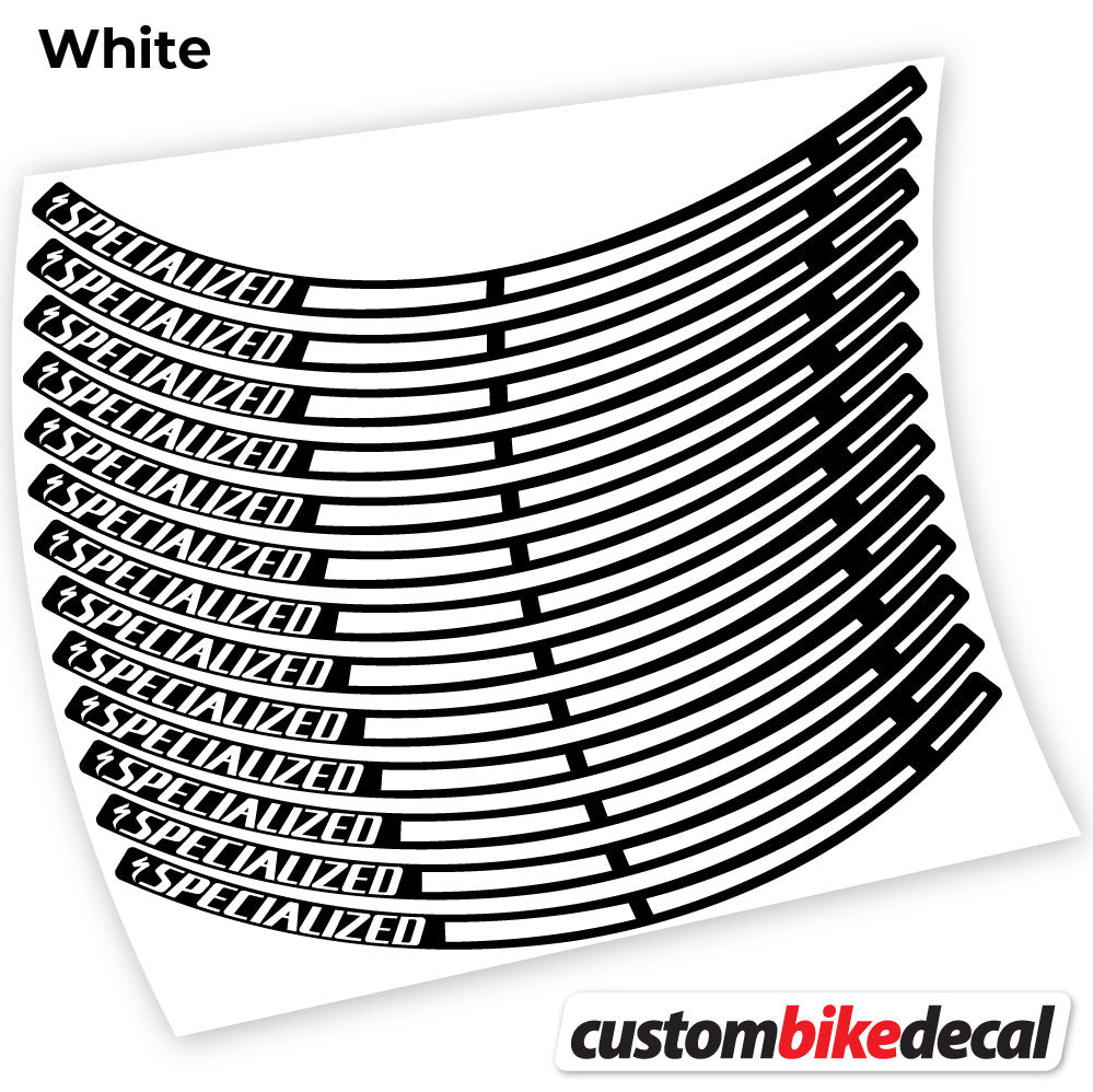 Adesivi Cerchi MTB Specialized in vinile - Bianco