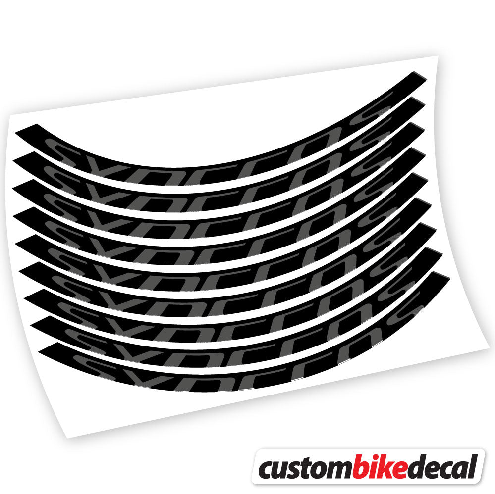 Adesivi Cerchi MTB Syncross Bikes in vinile - Nero Opaco+Nero Lucido