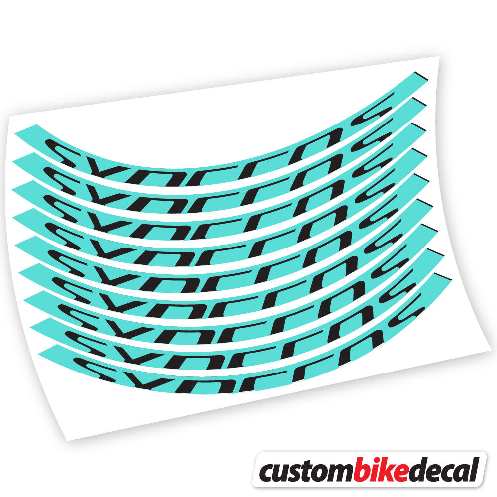 Adesivi Cerchi MTB Syncross Bikes in vinile - Verde Acqua