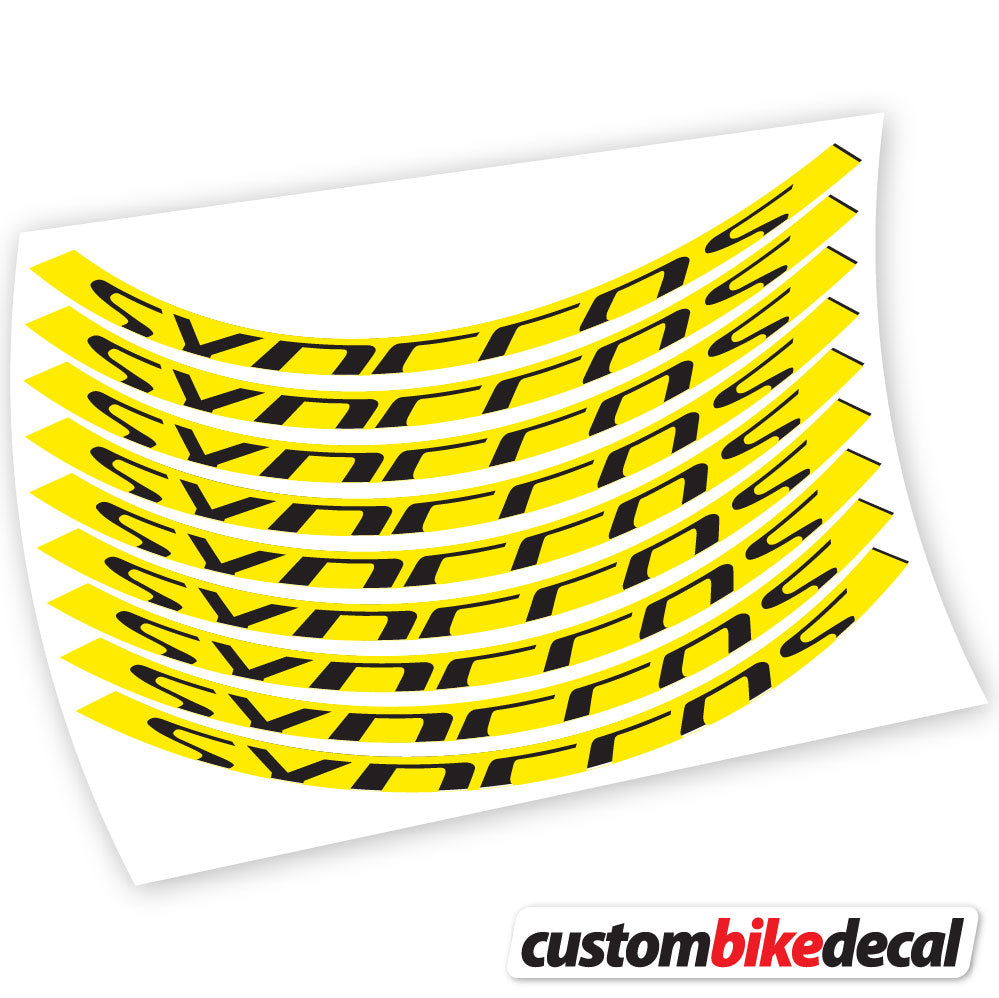 Adesivi Cerchi MTB Syncross Bikes in vinile - Giallo
