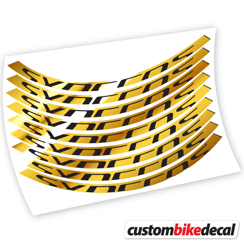 Adesivi Cerchi MTB Syncross Bikes in vinile - Oro Cromato
