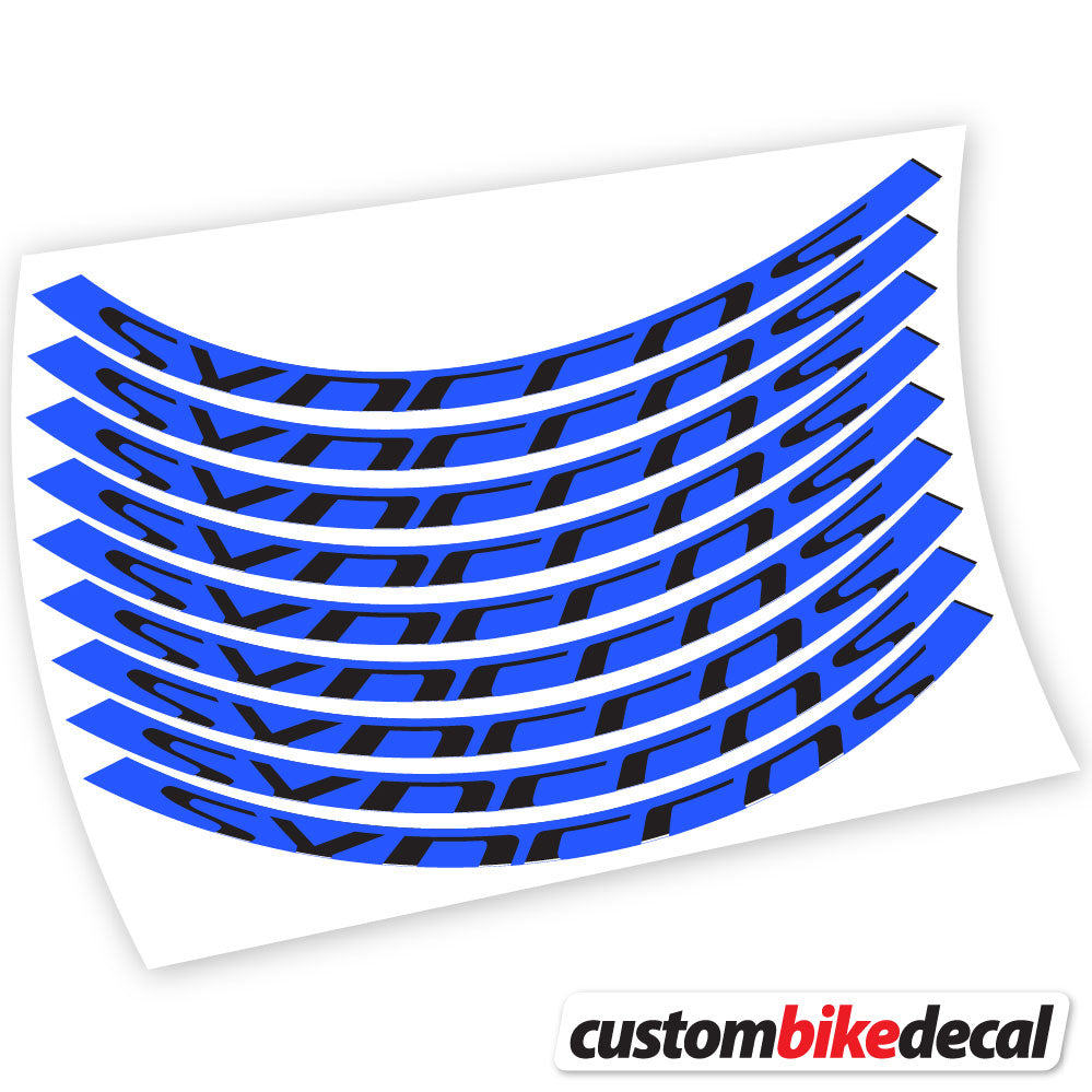 Adesivi Cerchi MTB Syncross Bikes in vinile - Blu Medio