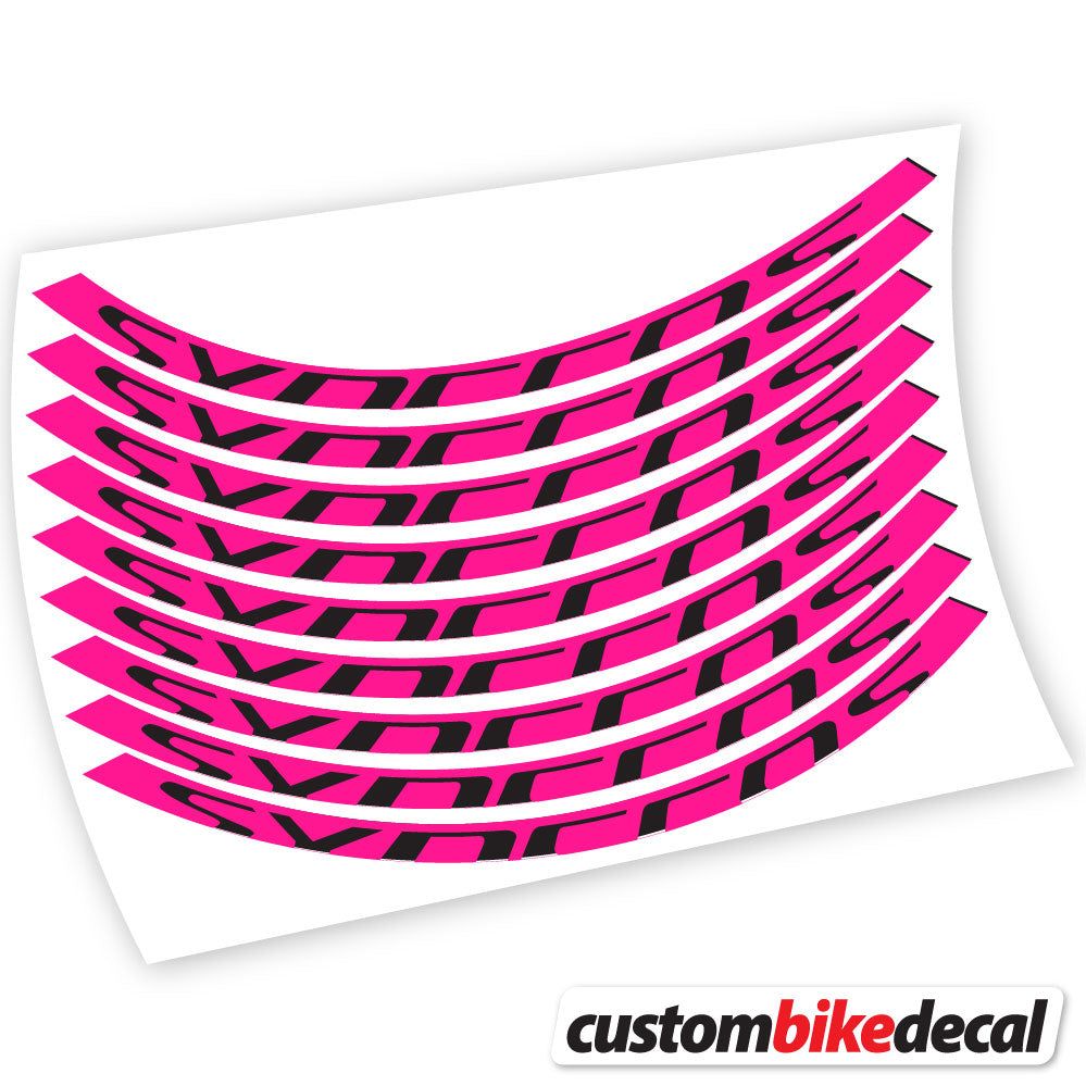 Adesivi Cerchi MTB Syncross Bikes in vinile - Rosa Neon
