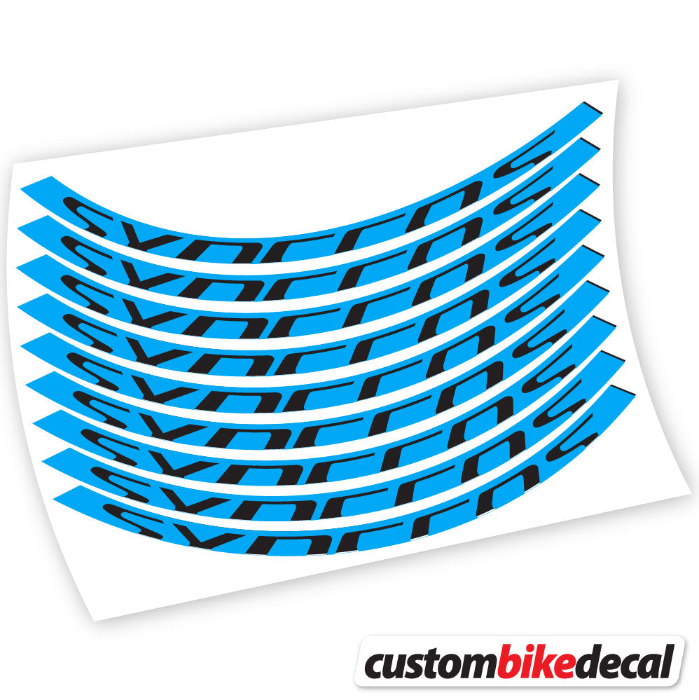 Adesivi Cerchi MTB Syncross Bikes in vinile - Azzurro Cielo