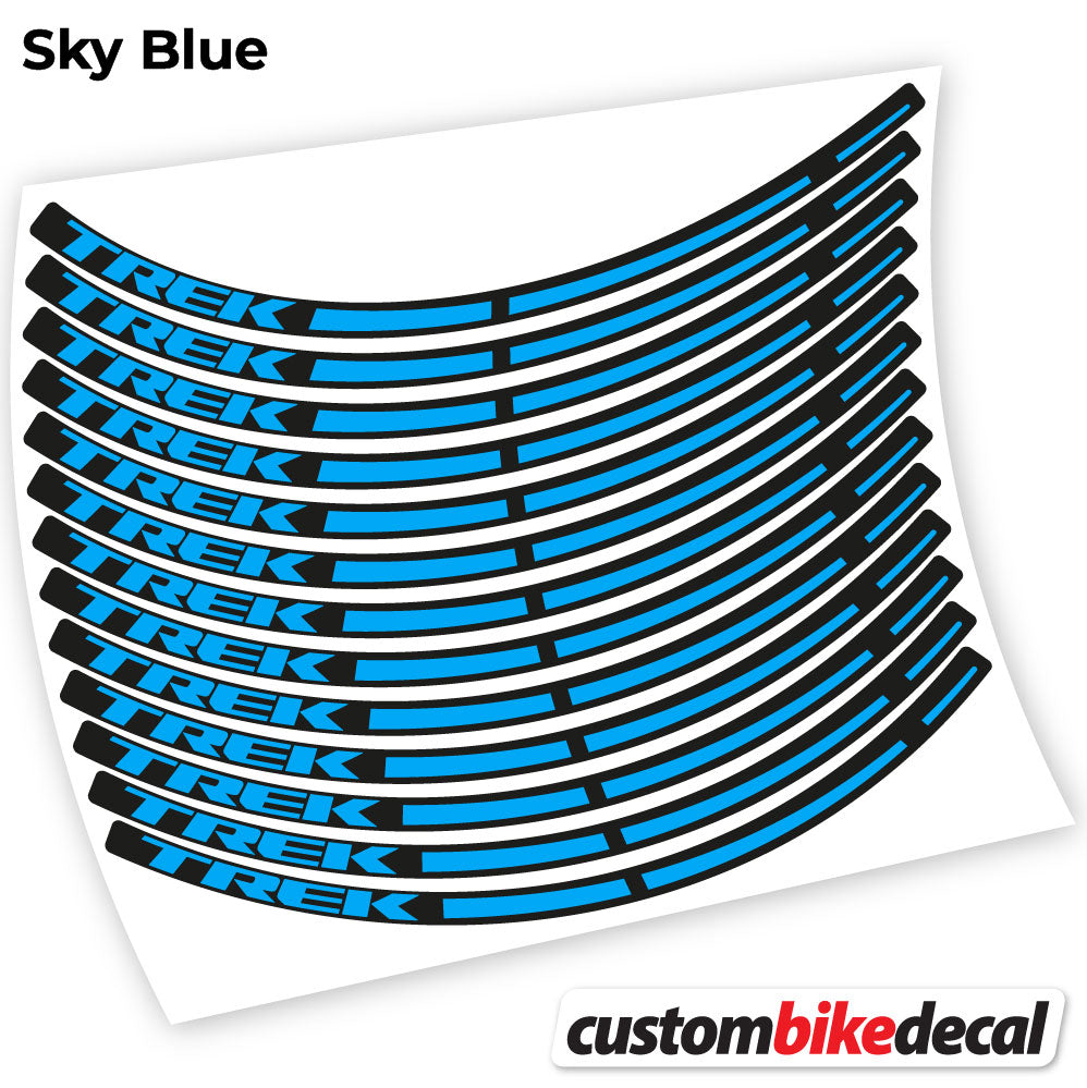 Adesivi Cerchi MTB Trek in vinile - Azzurro Cielo