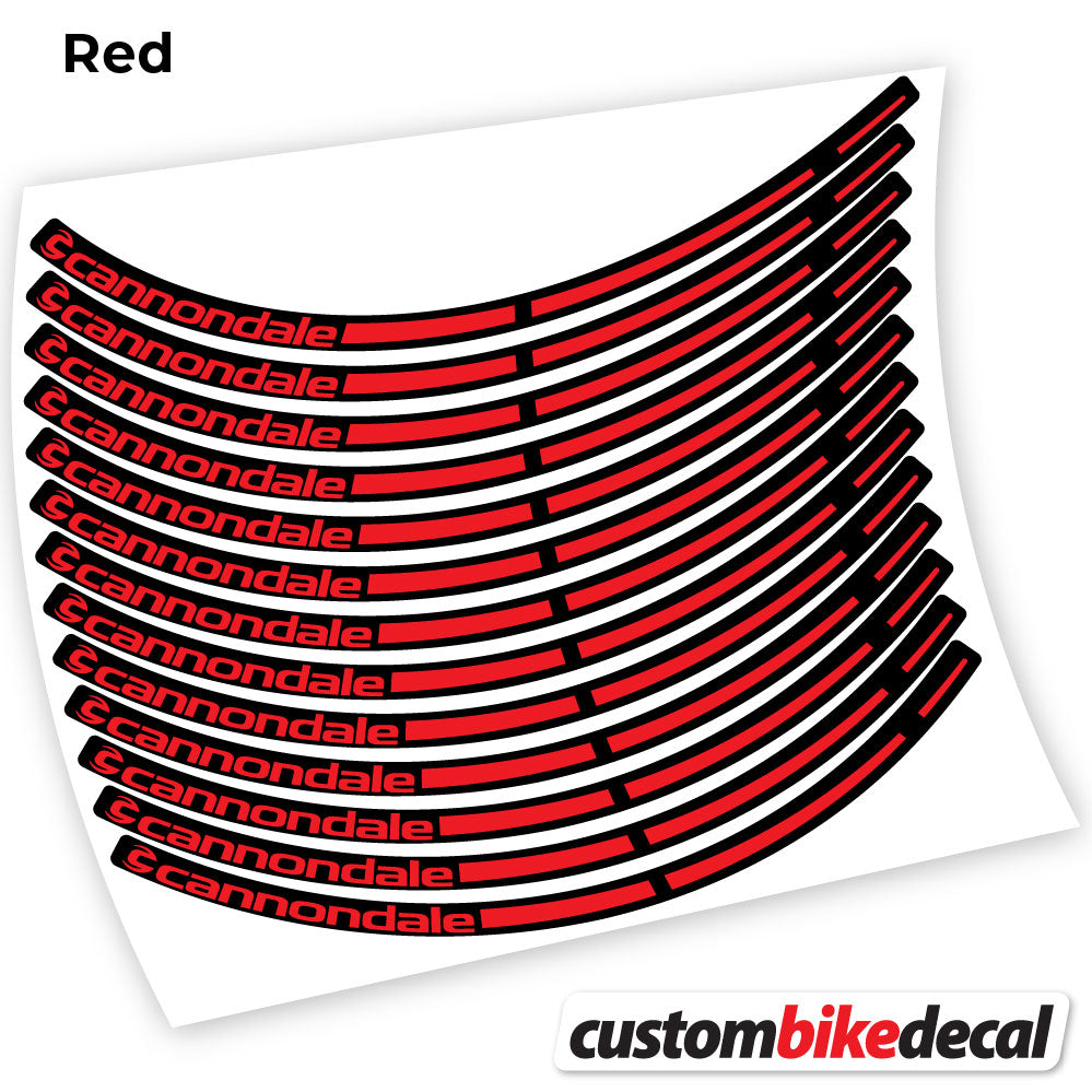 Adesivi Cerchi MTB cannondale in vinile - Rosso