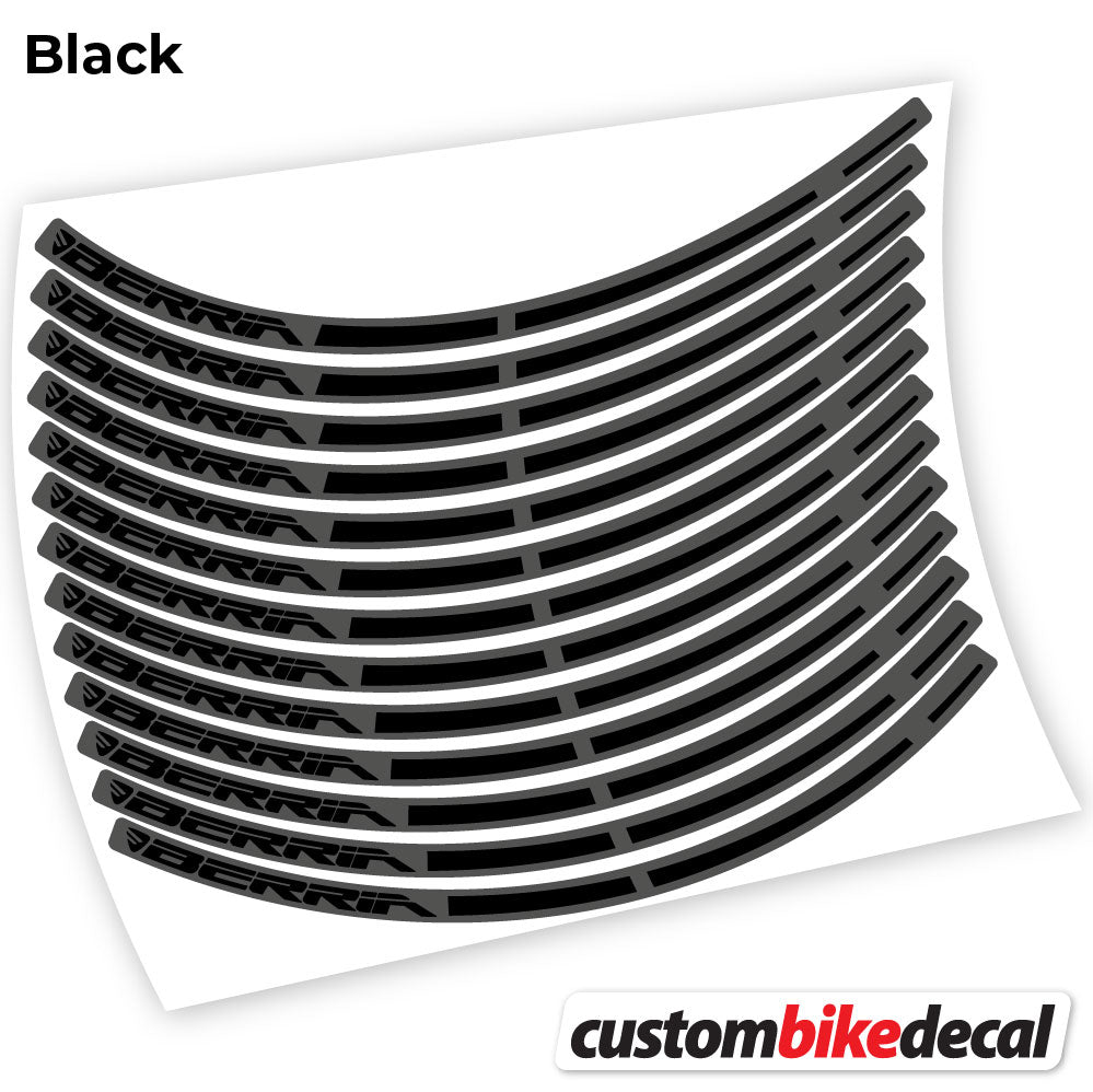Adesivi Cerchi MTB Berria in vinile - Nero Opaco+Nero Lucido