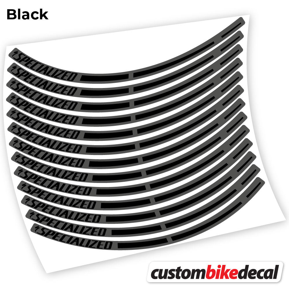 Adesivi Cerchi MTB Specialized in vinile - Nero Opaco+Nero Lucido