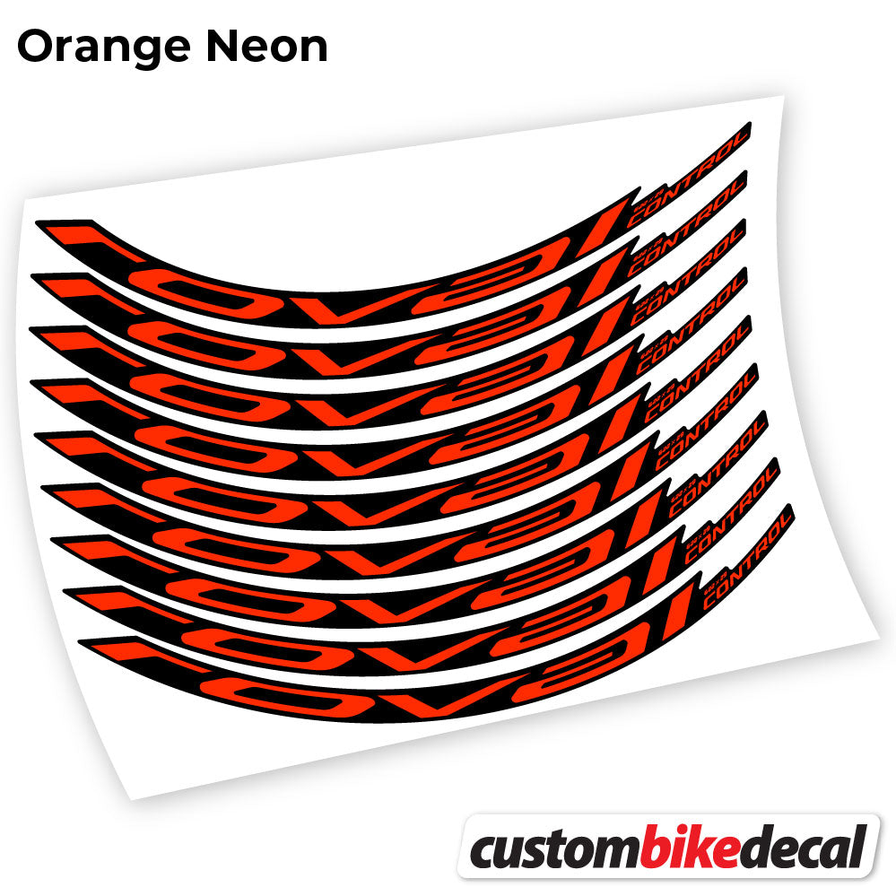 Adesivi Cerchi MTB Roval Control Carbon 2021 in vinile - Arancione Neon